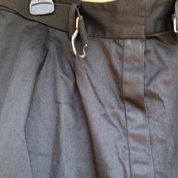 🚨B2G1 CHRISTOPHER & BANKS Black Silver Botton Down Swing Flare Midi Skirt - Picture 2 of 10